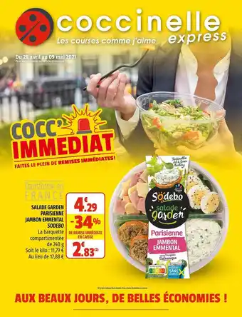 Coccinelle Express Salade Garden Parisienne, Jambon Emmental Sodebo offre