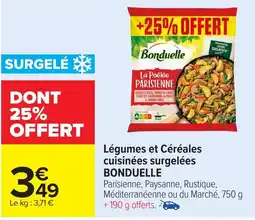 Carrefour BONDUELLE Légumes et Céréales cuisinées surgelées offre