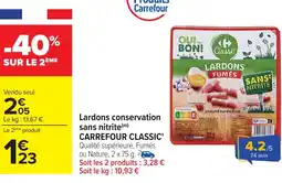 Carrefour CARREFOUR CLASSIC Lardons conservation sans nitrite offre