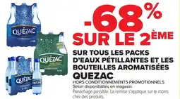 Carrefour QUEZAC Sur tous les packs d'eaux pétillantes et les bouteilles aromatisées offre