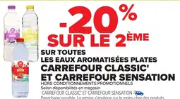 Carrefour Sur toutes les eaux aromatisées plates carrefour classic' offre