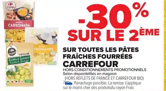 Carrefour CARREFOUR Sur toutes les pâtes fraîches fourrées offre