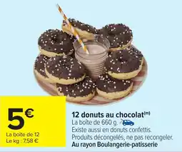 Carrefour 12 donuts au chocolat offre