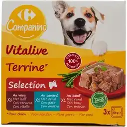 Carrefour CARREFOUR COMPANINO VITALIVE Terrine pour chien offre