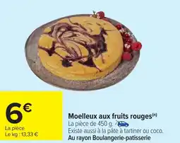 Carrefour Moelleux aux fruits rouges offre