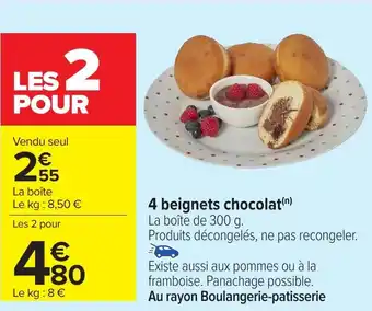 Carrefour 4 beignets chocolat offre