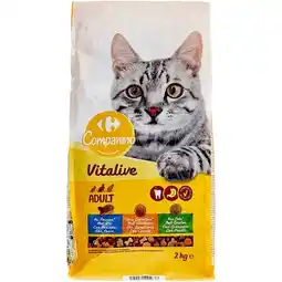 Carrefour CARREFOUR COMPANINO VITALIVE Croquettes pour chats adultes offre