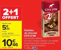 Carrefour CÔTE D'OR Tablettes de chocolat offre