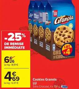 Carrefour LU Cookies Granola offre