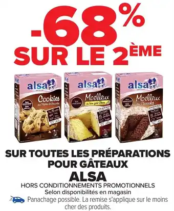 Carrefour ALSA Sur toutes les préparations pour gâteaux offre