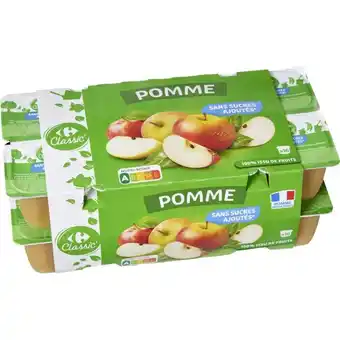 Carrefour CARREFOUR CLASSIC' Purée de pommes sans sucres ajoutés offre