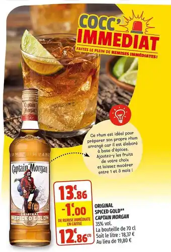 Coccinelle Express Original Spiced Gold Captain Morgan offre