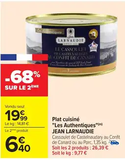 Carrefour JEAN LARNAUDIE Plat cuisiné "Les Authentiques" offre