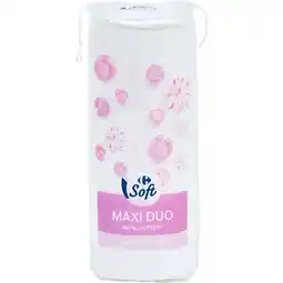 Carrefour CARREFOUR SOFT Cotons à démaquiller Maxi Duo offre