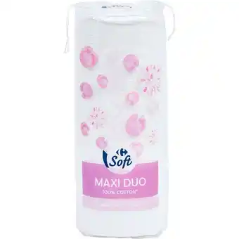 Carrefour CARREFOUR SOFT Cotons à démaquiller Maxi Duo offre