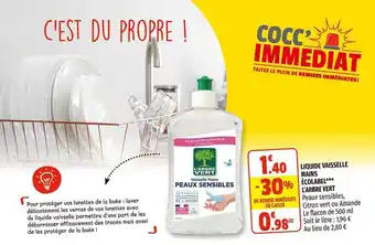 Coccinelle Express Liquide Vaisselle Mains écolabel L'arbre Vert offre