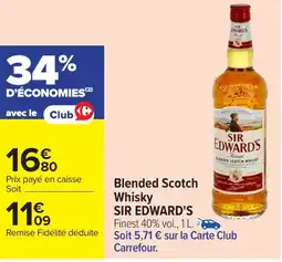 Carrefour SIR EDWARD'S Blended Scotch Whisky offre