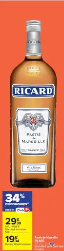 Carrefour RICARD Pastis de Marseille offre