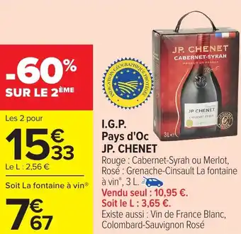 Carrefour JP. CHENET I.G.P. Pays d'Oc offre