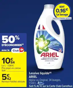 Carrefour ARIEL Lessive liquide offre