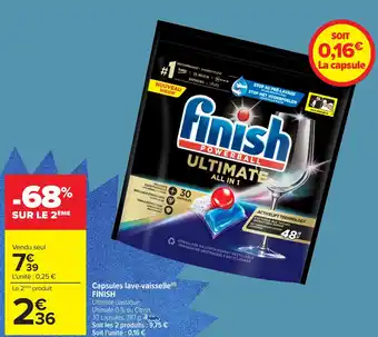 Carrefour FINISH Capsules lave-vaisselle offre