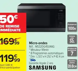 Carrefour SAMSUNG Micro-ondes offre