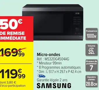 Carrefour SAMSUNG Micro-ondes offre