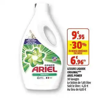 Coccinelle Express Lessive Liquide Original Ariel Power offre