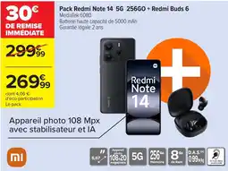 Carrefour REDMI Pack Note 14 5G 256GO + Redmi Buds 6 offre