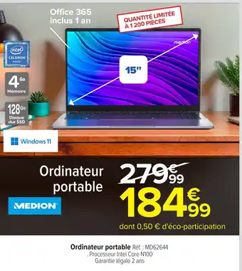 Carrefour MEDION® Ordinateur portable offre