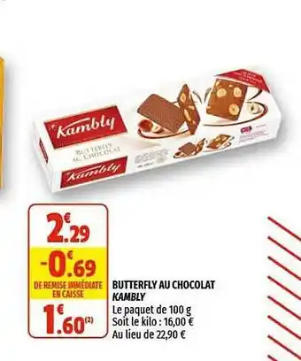 Coccinelle Supermarché Butterfly Au Chocolat Kambly offre