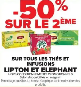 Carrefour Contact Lipton et elephant offre