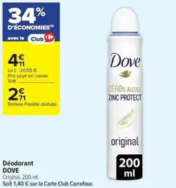 Carrefour Contact Dove déodorant offre