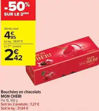 Carrefour Contact Mon chéri bouchées en chocolats offre