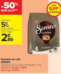 Carrefour Contact Senseo dosettes de café offre