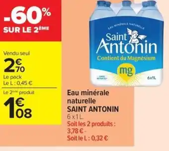 Carrefour Contact Saint antonin eau minérale naturelle offre