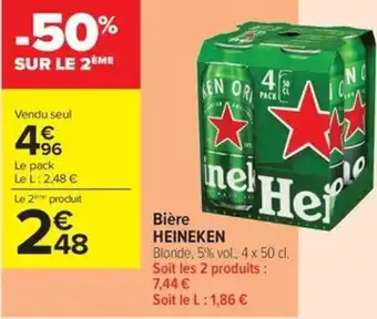 Carrefour Contact Heineken Bière offre