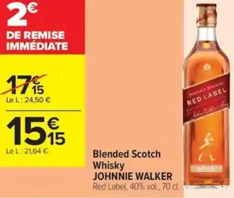 Carrefour Contact Johnnie walker Blended Scotch Whisky offre