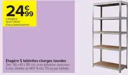 Carrefour Contact Etagère 5 tablettes charges lourdes offre