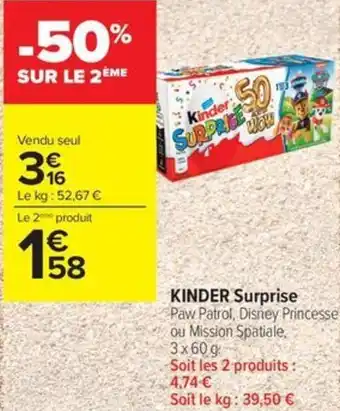 Carrefour Contact Kinder surprise offre