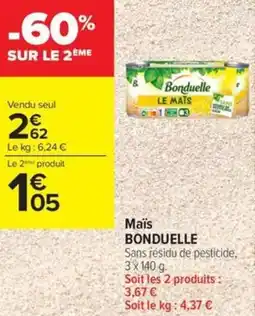 Carrefour Contact Bonduelle maïs offre