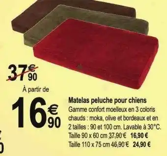Tridôme Matelas Peluche Pour Chiens offre