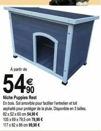 Tridôme Niche Puppies Rest offre