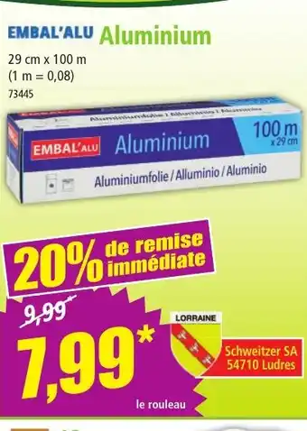 Norma EMBAL'ALU Aluminium offre