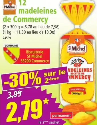 Norma ST MICHEL 12 madeleines de Commercy offre