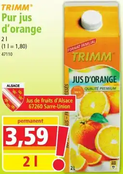 Norma TRIMM Pur jus d'orange offre