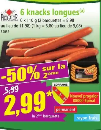 Norma PROGALOR 6 knacks longues offre