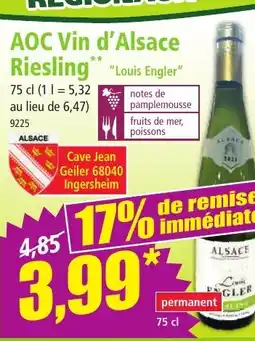 Norma AOC Vin d'Alsace Riesling "Louis Engler" offre