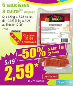 Norma 6 saucisses à cuire(a) chapelet offre