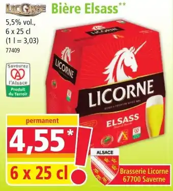 Norma LICORNE Bière Elsass offre